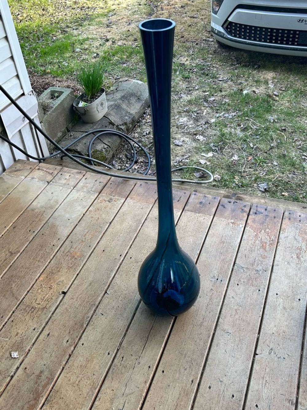 Vintage ASEDA Sweden Tall Blue Art Glass Vase – Scandinavian Mid Century Modern
